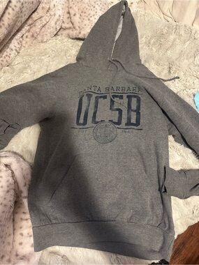 MV Sport UCSB Gray Pullover Hoodie with Navy Lettering